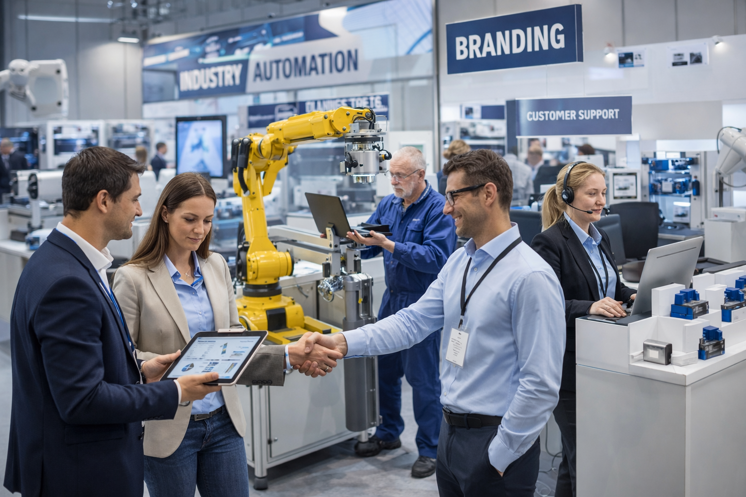 Marketing, customer development, pre-sales and after-sales services, and brand localization for industrial products such as machinery and robotics